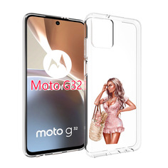 Чехол MyPads Девушка-в-мини-платье женский для Motorola Moto G32