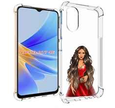 Чехол MyPads девушка-в-вечернем-платье женский для OPPO A17