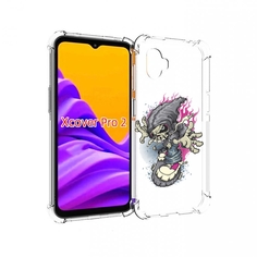 Чехол MyPads нарисованный скелет на скейт борде для Samsung Galaxy Xcover Pro 2