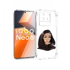 Чехол MyPads девушка-в-золотой-маске для Vivo iQoo Neo 6 5G