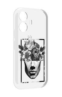 Чехол MyPads черно белая ваза в абстракции для Vivo Y77E / Vivo iQOO Z6 Lite