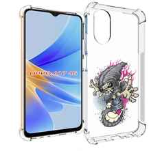 Чехол MyPads нарисованный скелет на скейт борде для OPPO A17