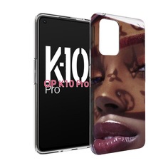 Чехол MyPads лицо девушки тень женский для OPPO K10 Pro