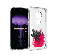 Чехол MyPads медведь в дымке для Motorola Moto G7 Play