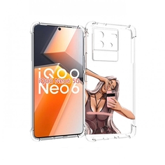 Чехол MyPads девушка-в-прозрачной-одежде для Vivo iQoo Neo 6 5G