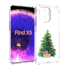 Чехол MyPads Елка новогодняя с подарками акварель для Oppo Find X5