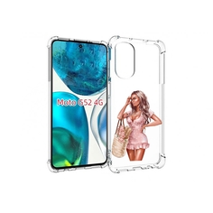 Чехол MyPads Девушка-в-мини-платье женский для Motorola Moto G82 / Moto G52
