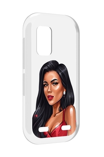 Чехол MyPads Брюнетка-в-красном-платье для UleFone Armor X10 / X10 Pro