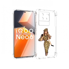 Чехол MyPads леопардовое платье женский для Vivo iQoo Neo 6 5G