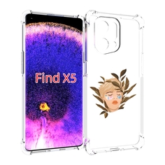 Чехол MyPads лицо-с-патчами для Oppo Find X5