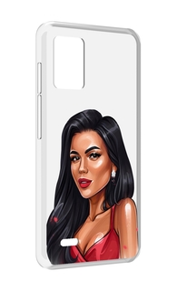 Чехол MyPads Брюнетка-в-красном-платье для UMIDIGI Bison X10S / Bison X10G