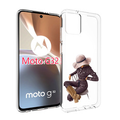 Чехол MyPads загадочная-девушка-в-костюме женский для Motorola Moto G32