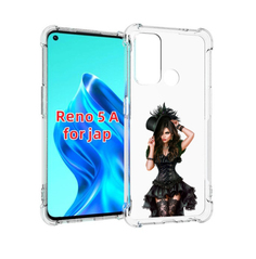 Чехол MyPads стройная-девушка-в-черном-платье для Oppo Reno 5A