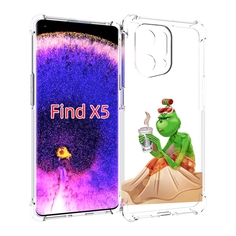 Чехол MyPads Гринч-в-платье для Oppo Find X5