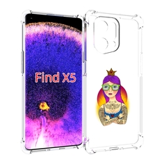 Чехол MyPads девушка в татуировках с короной для Oppo Find X5