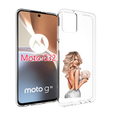 Чехол MyPads Роскошное-платье женский для Motorola Moto G32