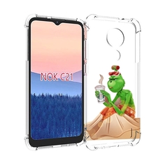 Чехол MyPads Гринч-в-платье для Nokia C21