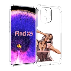Чехол MyPads девушка-в-прозрачной-одежде для Oppo Find X5