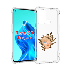 Чехол MyPads лицо-с-патчами для Oppo Reno 5A