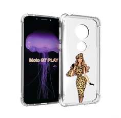 Чехол MyPads леопардовое платье женский для Motorola Moto G7 Play