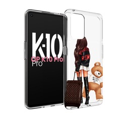Чехол MyPads девушка-с-модным-чемоданом женский для OPPO K10 Pro