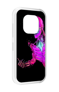 Чехол MyPads скелет-робот-фиолетовый для Doogee V20