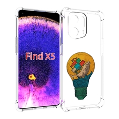 Чехол MyPads кит в лампочке с парусами для Oppo Find X5
