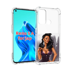 Чехол MyPads нарисованная-девушка-в-фиолетовом-платье женский для Oppo Reno 5A