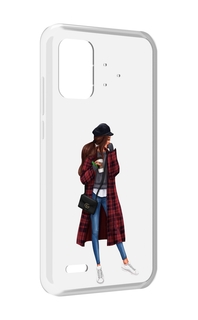 Чехол MyPads девушка-в-клетчатом-пальто для UMIDIGI Bison Pro
