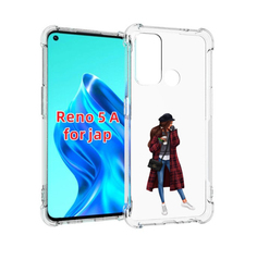 Чехол MyPads девушка-в-клетчатом-пальто для Oppo Reno 5A