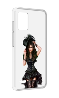 Чехол MyPads стройная-девушка-в-черном-платье для UMIDIGI Bison X10S / Bison X10G