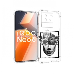 Чехол MyPads черно белая ваза в абстракции для Vivo iQoo Neo 6 5G