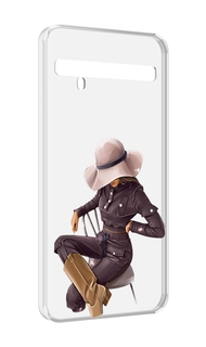 Чехол MyPads загадочная-девушка-в-костюме женский для TCL 10 Pro / TCL 10 + Plus
