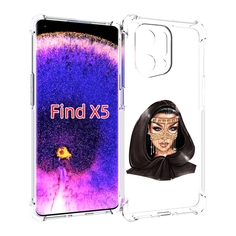 Чехол MyPads девушка-в-золотой-маске для Oppo Find X5