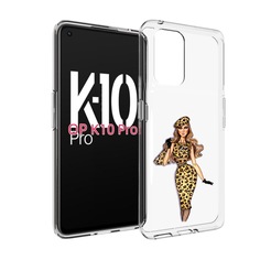 Чехол MyPads леопардовое платье женский для OPPO K10 Pro