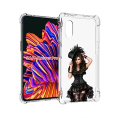 Чехол MyPads стройная-девушка-в-черном-платье для Samsung Galaxy Xcover Pro 1