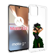 Чехол MyPads девушка-в-модном-длинном-платье женский для Motorola Moto G32