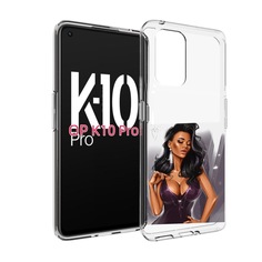 Чехол MyPads нарисованная-девушка-в-фиолетовом-платье женский для OPPO K10 Pro