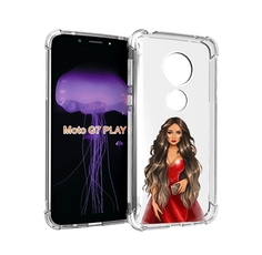 Чехол MyPads девушка-в-вечернем-платье женский для Motorola Moto G7 Play