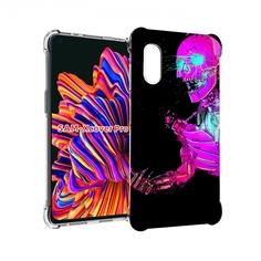 Чехол MyPads скелет-робот-фиолетовый для Samsung Galaxy Xcover Pro 1