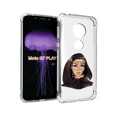 Чехол MyPads девушка-в-золотой-маске для Motorola Moto G7 Play