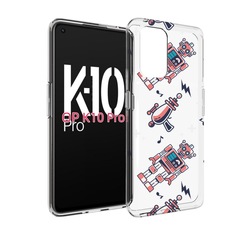 Чехол MyPads мини-роботы для OPPO K10 Pro