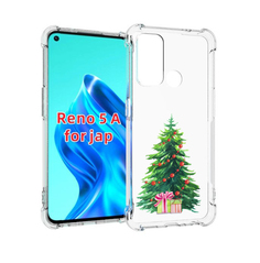 Чехол MyPads Елка новогодняя с подарками акварель для Oppo Reno 5A
