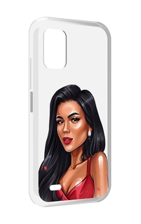 Чехол MyPads Брюнетка-в-красном-платье для UMIDIGI Bison GT2 / GT2 Pro