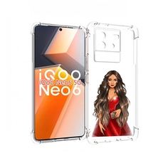 Чехол MyPads девушка-в-вечернем-платье женский для Vivo iQoo Neo 6 5G