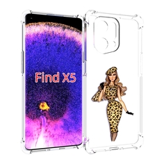 Чехол MyPads леопардовое платье женский для Oppo Find X5