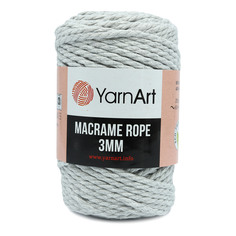 Пряжа YarnArt Macrame Rope 3 мм, 250 г, 63м хлопок, вискоза 756 светло-серый, 4 мотка