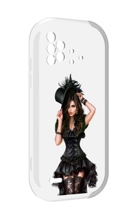 Чехол MyPads стройная-девушка-в-черном-платье для UMIDIGI Bison X10 / X10 Pro