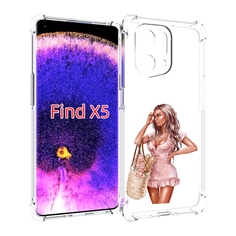 Чехол MyPads Девушка-в-мини-платье женский для Oppo Find X5