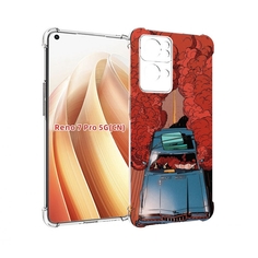 Чехол MyPads машина мчится с дымком для OPPO Reno7 Pro 5G
